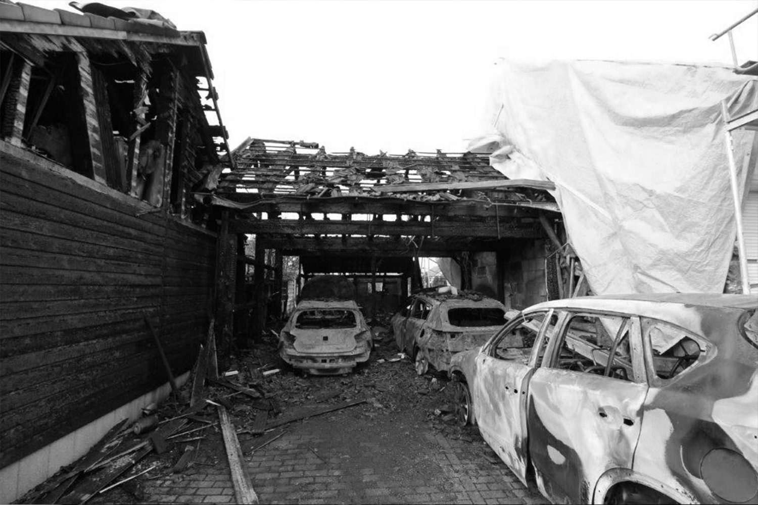 Carport nach Brandschaden
